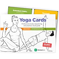 WorkoutLabs Tarjetas plásticas de Yoga con Lengua sánscrito para Estudio Visual- secuenciación de Clases- práctica con…